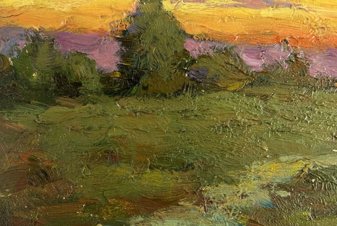 Oil painting Shadows from the sun on the horizon Unknown artist - 6