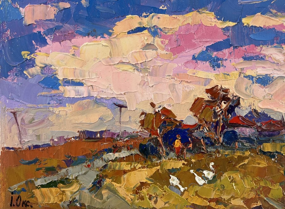 Oil painting Evening pink clouds Oksana Kalenyuk - 3