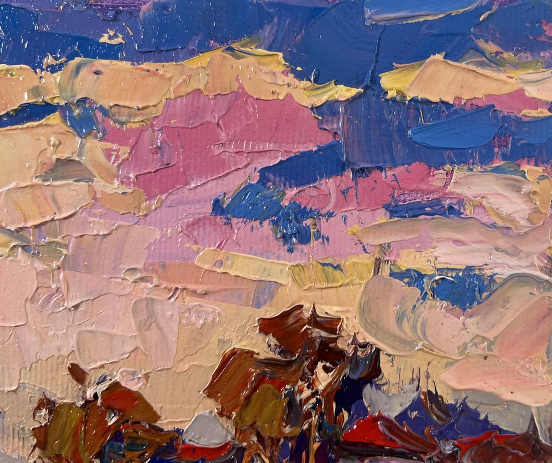 Oil painting Evening pink clouds Oksana Kalenyuk - 4