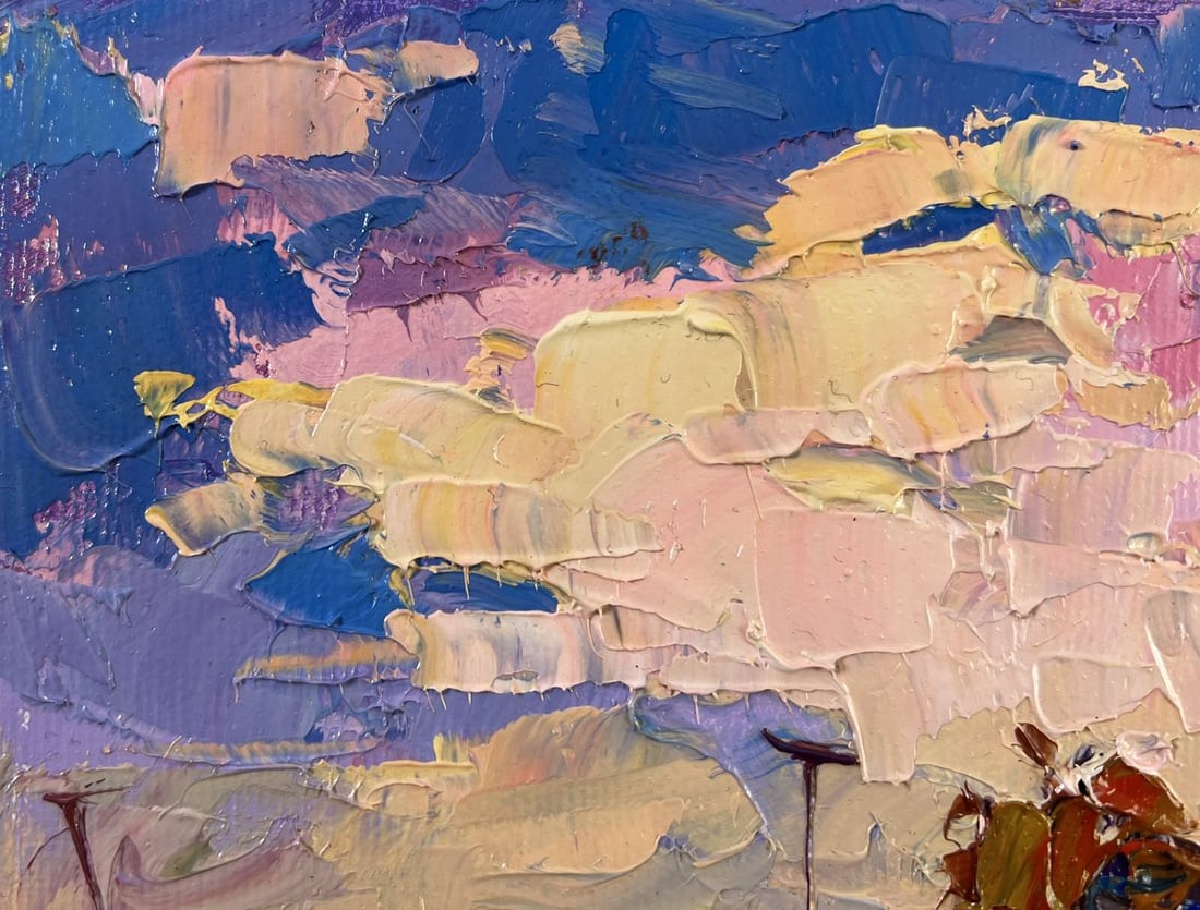 Oil painting Evening pink clouds Oksana Kalenyuk - 6