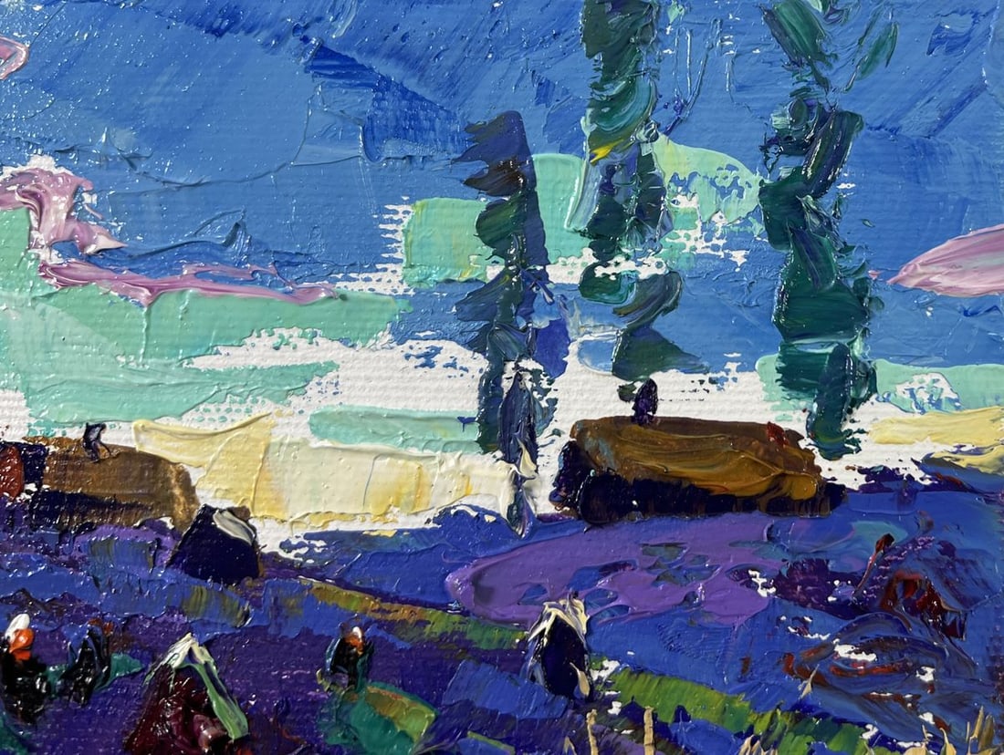 Oil painting Evening in the village Alex Kalenyuk - 4