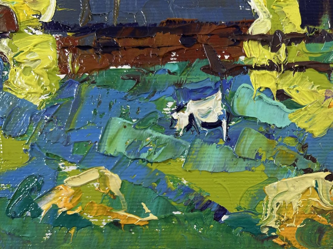 Oil painting Moonlit night in the village Alex Kalenyuk - 5