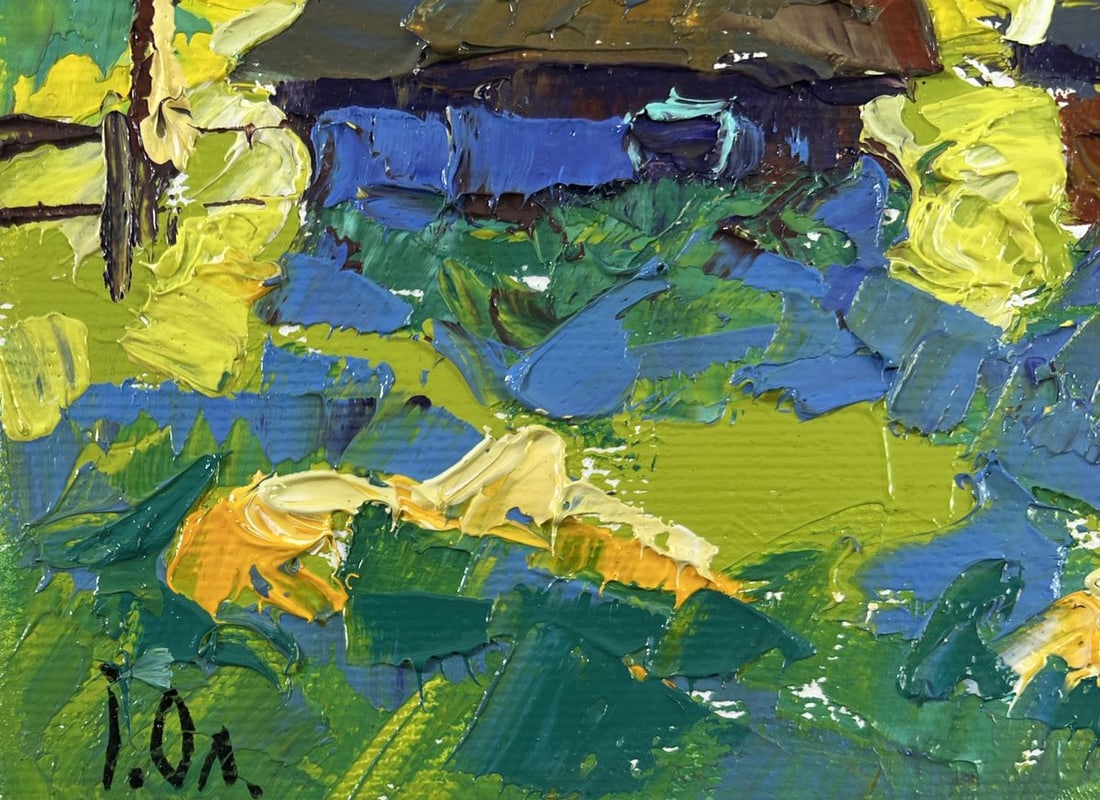 Oil painting Moonlit night in the village Alex Kalenyuk - 6