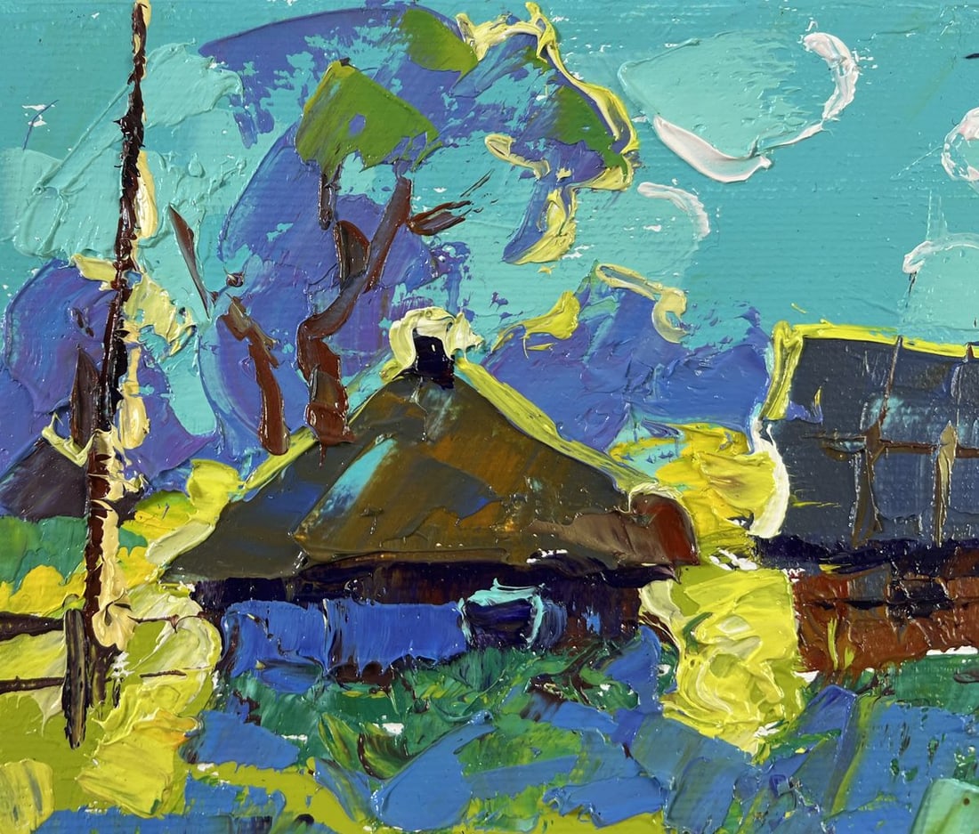Oil painting Moonlit night in the village Alex Kalenyuk - 7