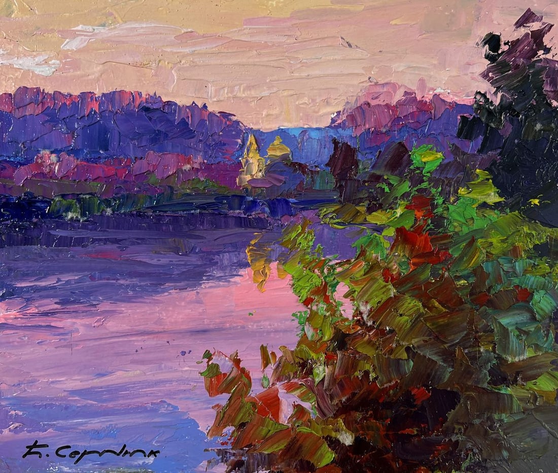 Oil painting The temple by the river Boris Serdyuk - 3