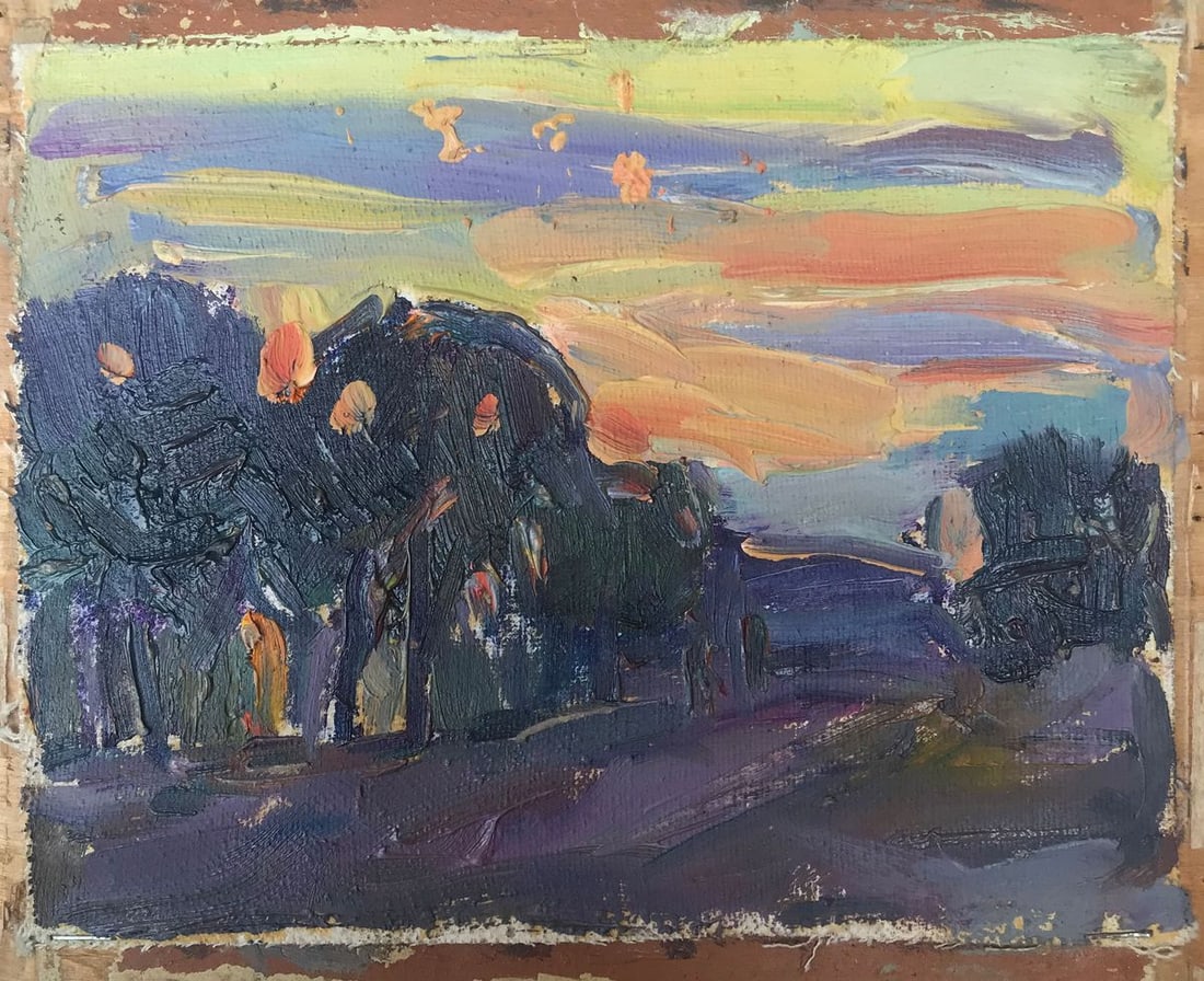 Oil painting Evening park Peter Tovpev (1 of 11)