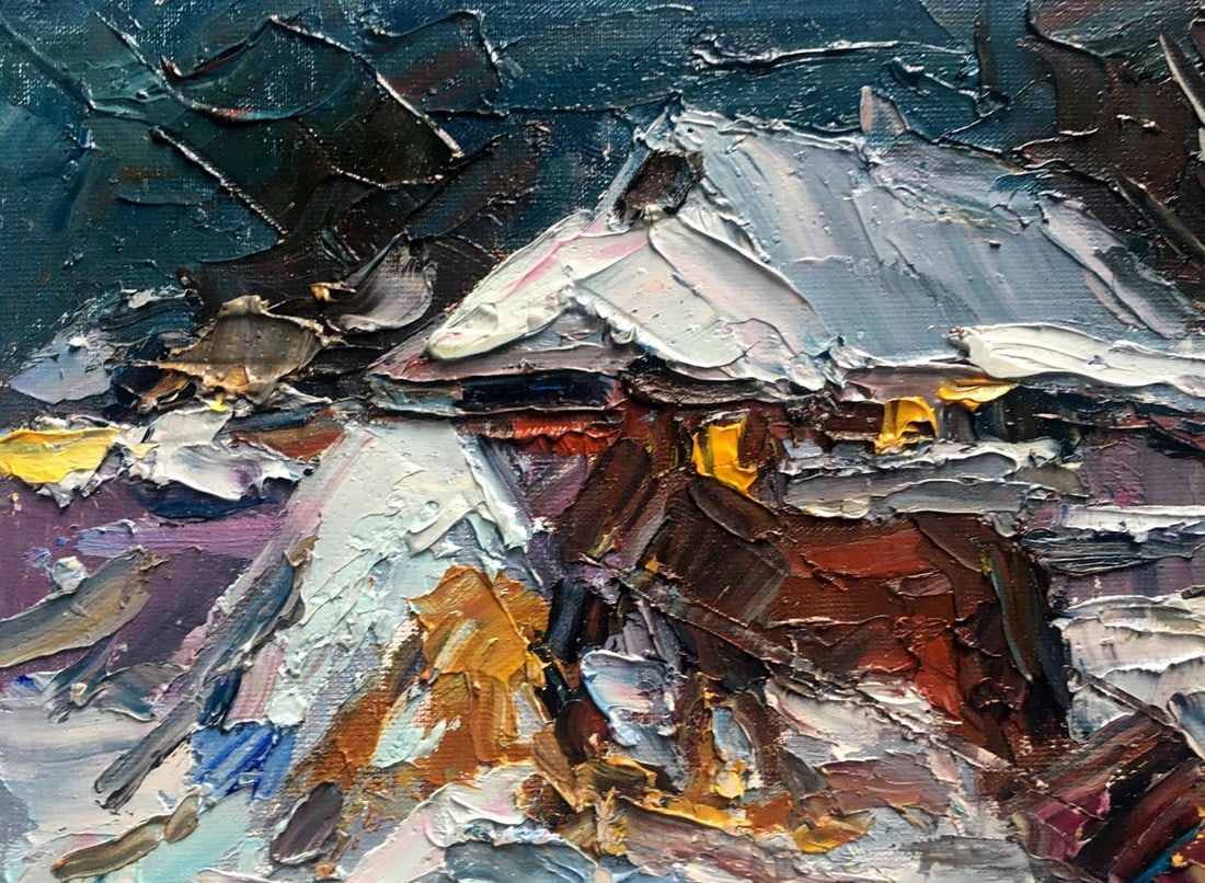 Oil painting Quiet winter evening Alexander Nikolaevich Cherednichenko - 11