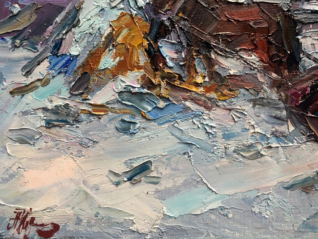 Oil painting Quiet winter evening Alexander Nikolaevich Cherednichenko - 12