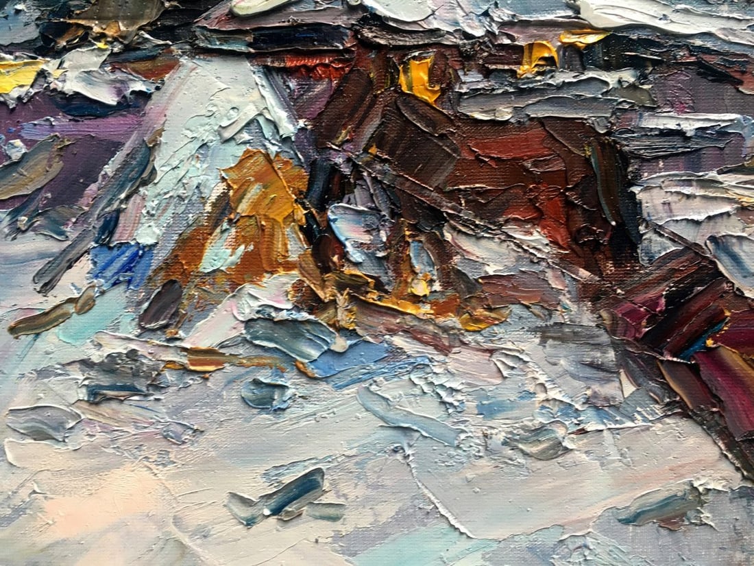 Oil painting Quiet winter evening Alexander Nikolaevich Cherednichenko - 13