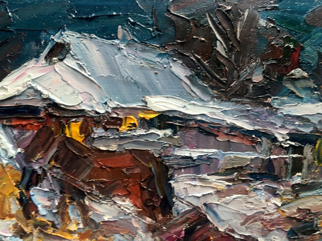 Oil painting Quiet winter evening Alexander Nikolaevich Cherednichenko - 8