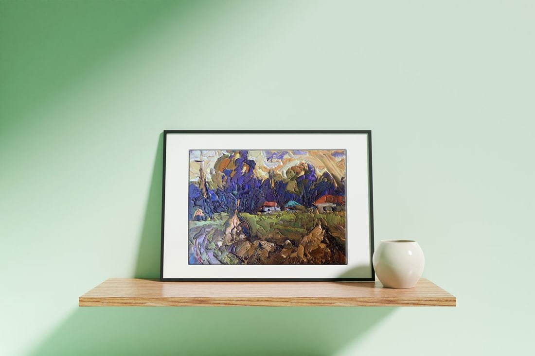 Oil painting The edge of the village Kalenyuk Alex - 2