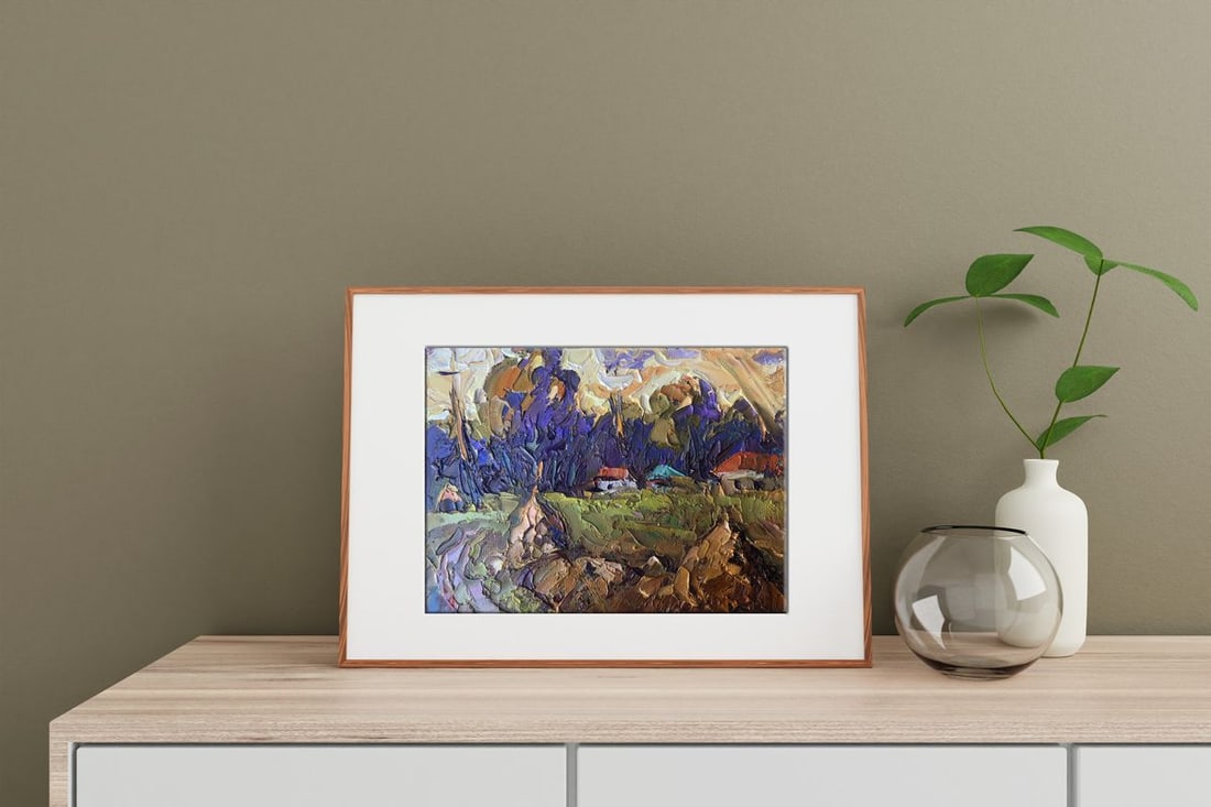 Oil painting The edge of the village Kalenyuk Alex - 3
