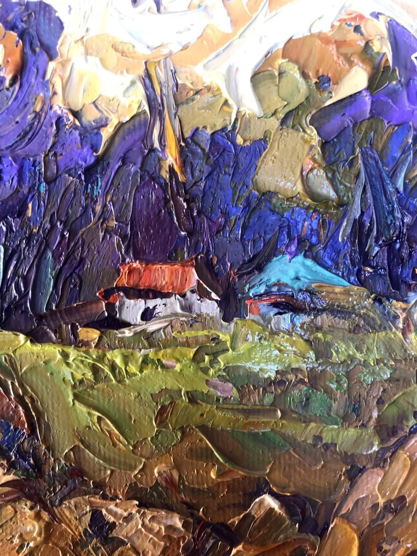 Oil painting The edge of the village Kalenyuk Alex - 7