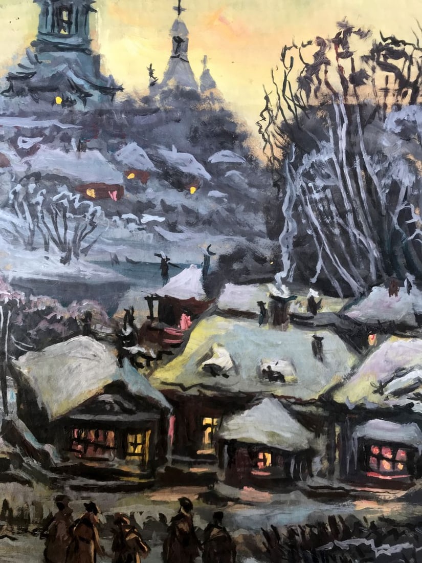 Oil painting Winter evening Alexander Arkadievich Litvinov - 11