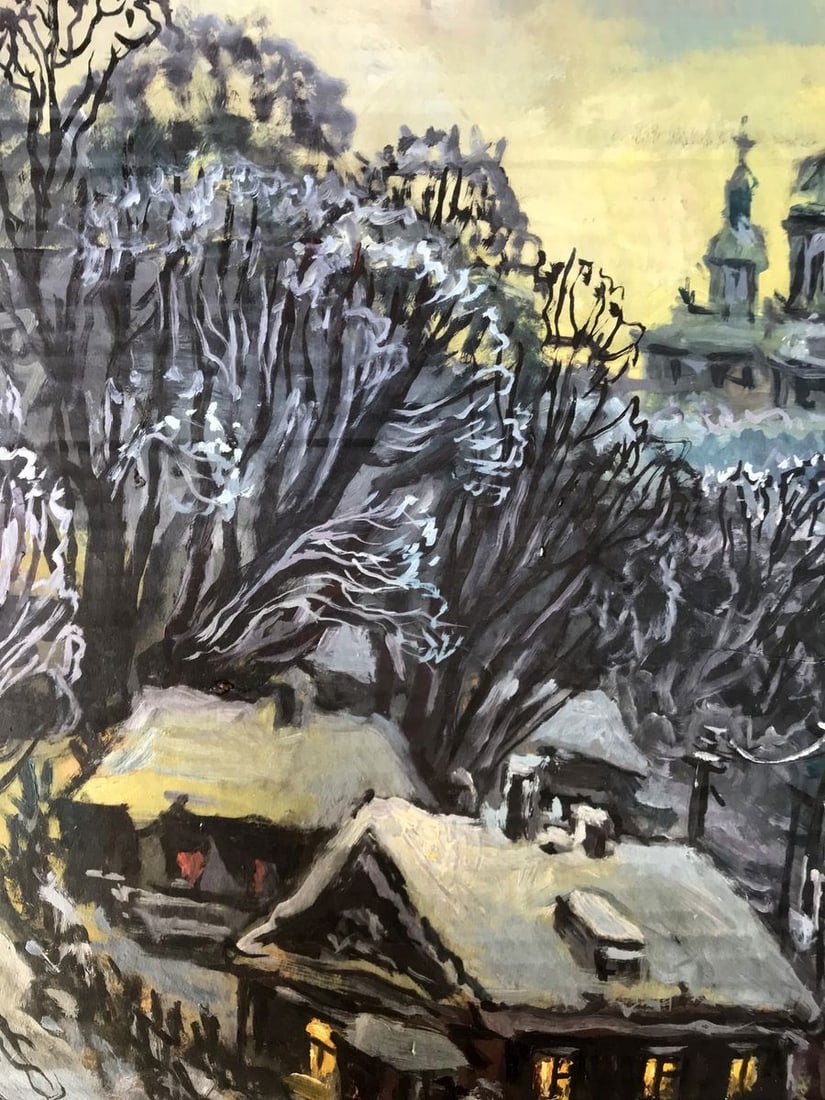 Oil painting Winter evening Alexander Arkadievich Litvinov - 5