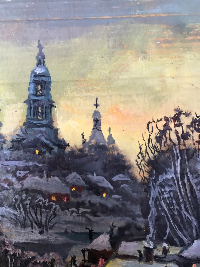 Oil painting Winter evening Alexander Arkadievich Litvinov - 9