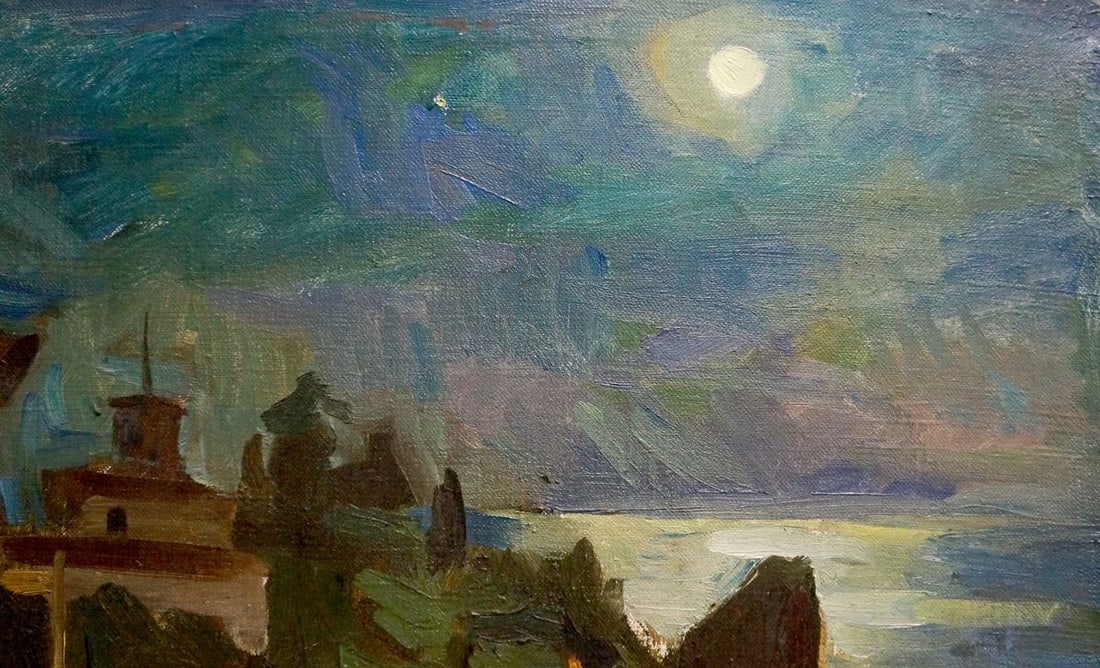 Oil painting Night city - 3
