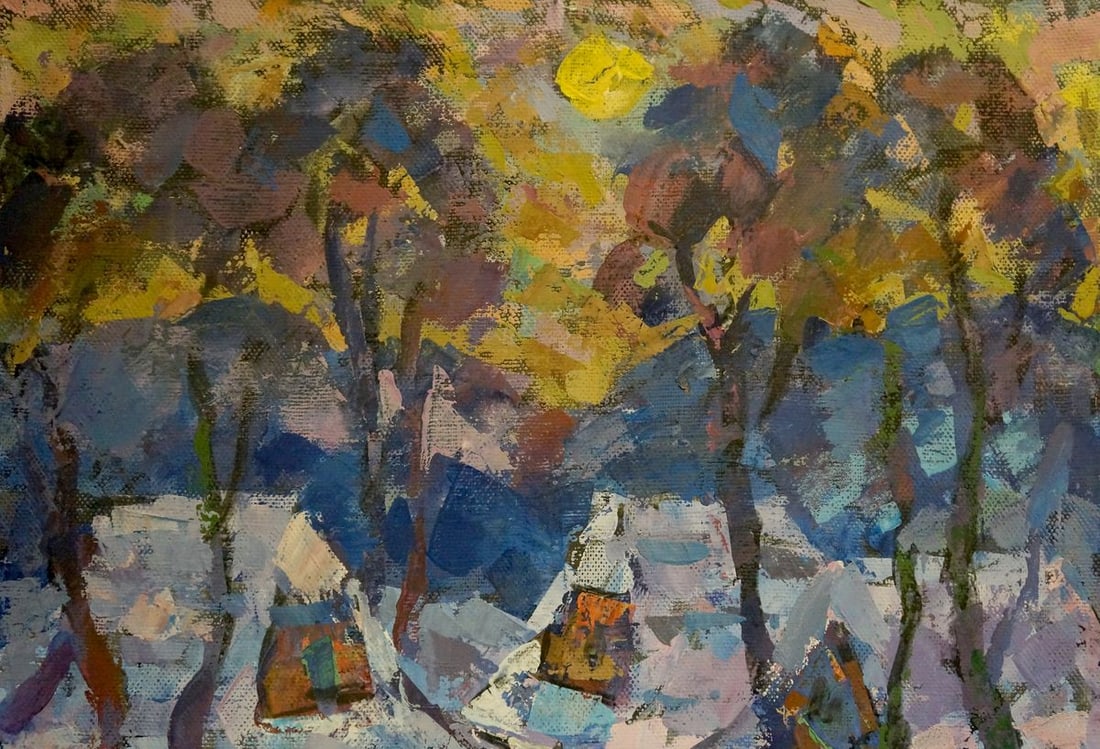 Oil painting Village gatherings Yuri Hertz - 4