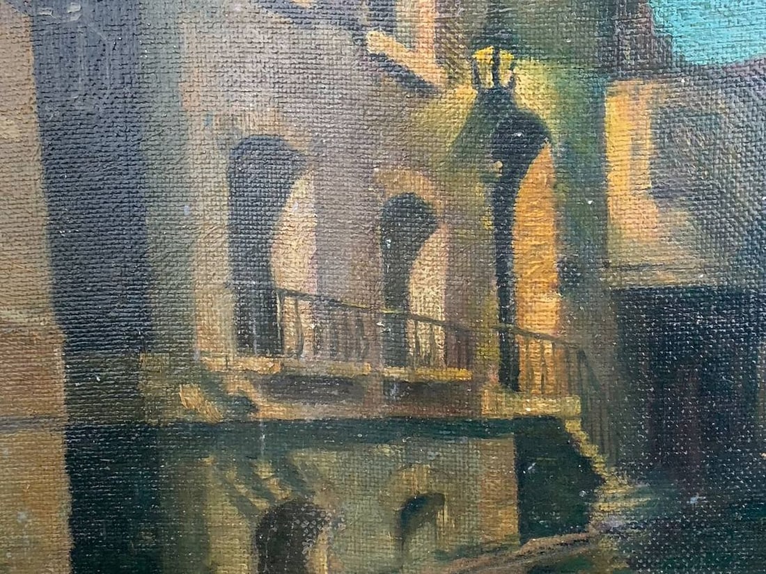 Oil painting Black Canal in Venice L. Loyd - 2
