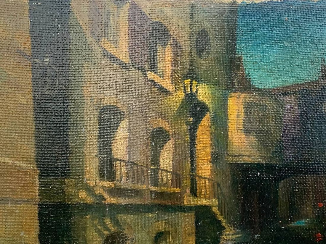 Oil painting Black Canal in Venice L. Loyd - 3