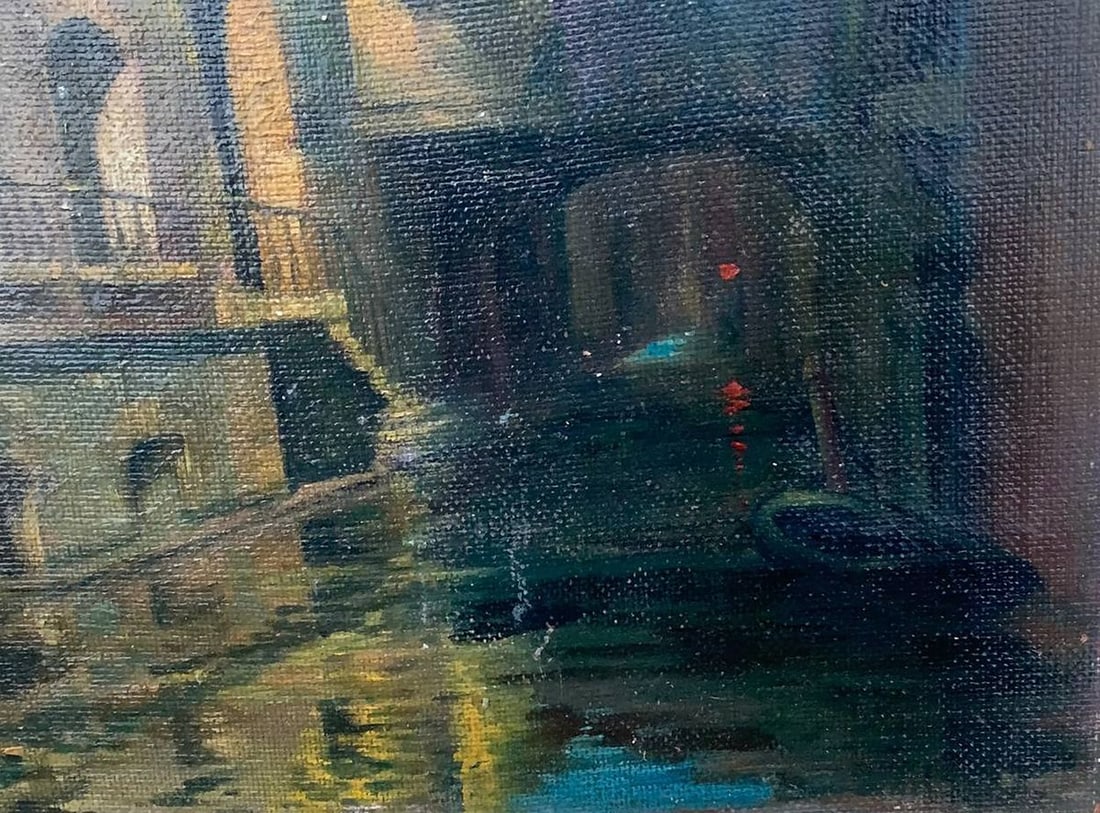Oil painting Black Canal in Venice L. Loyd - 5