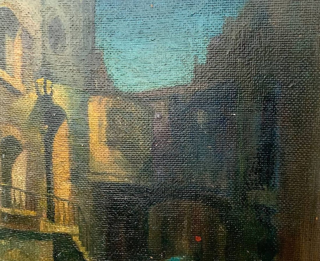 Oil painting Black Canal in Venice L. Loyd - 6