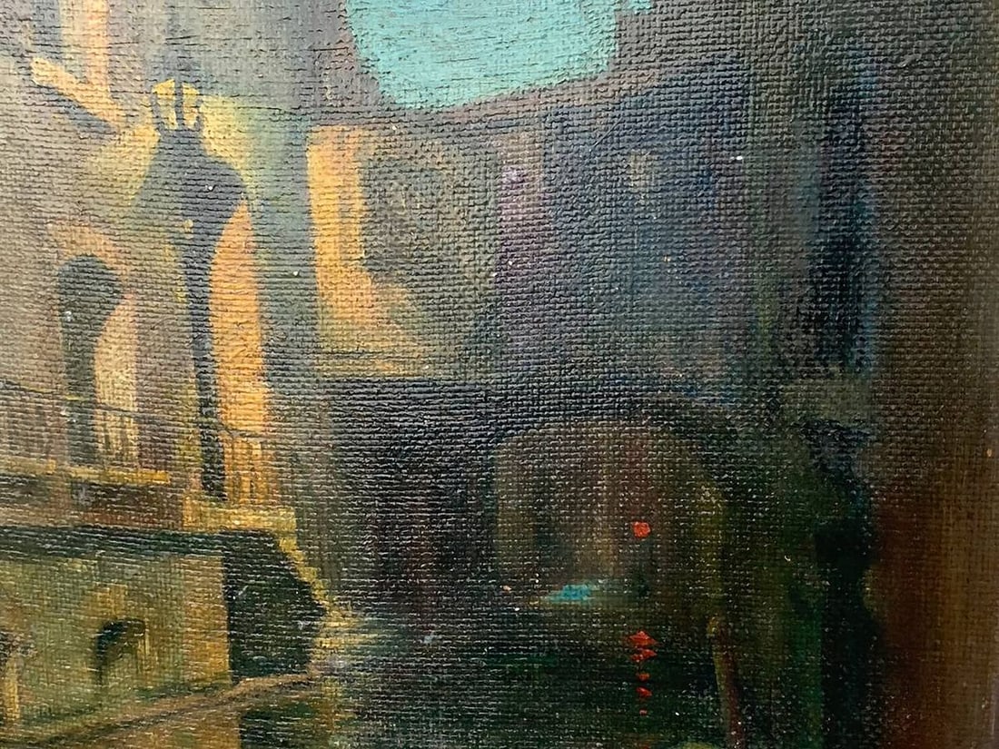 Oil painting Black Canal in Venice L. Loyd - 7