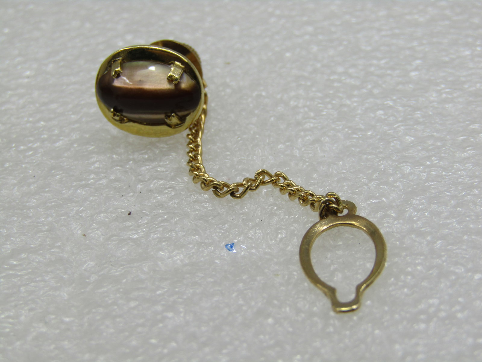 Vintage Brown Cateye Cufflinks & Tie Tack Set, 1960's - 3