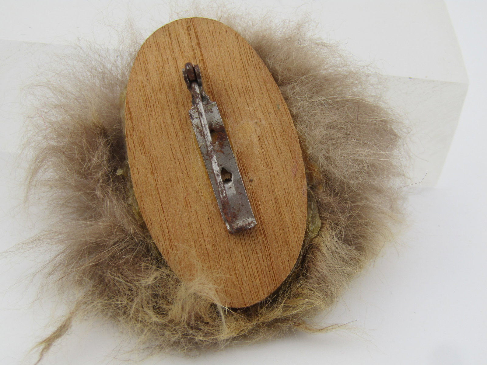 Vintage Ceramic Cat Face/Fur Brooch, Handmade, 1950's-1960's - 4