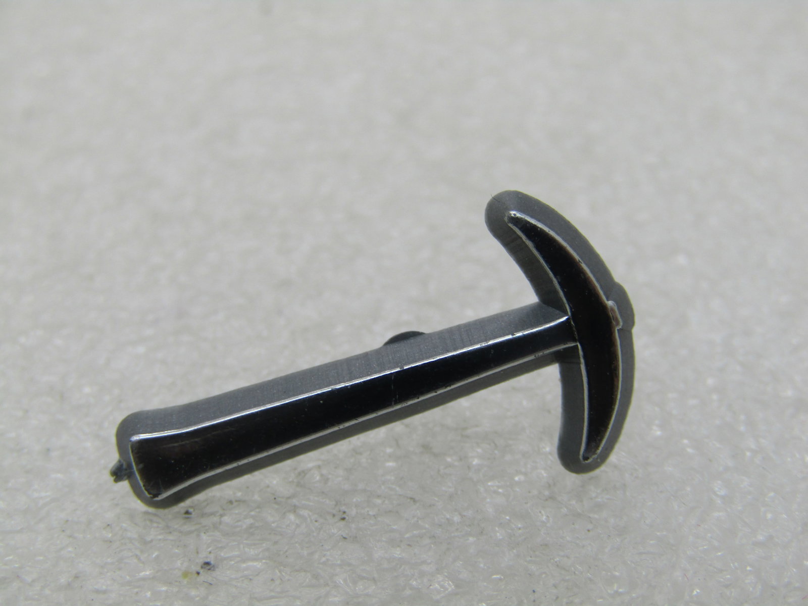 Vintage Silver Plastic Pickaxe Tie Tack - 3