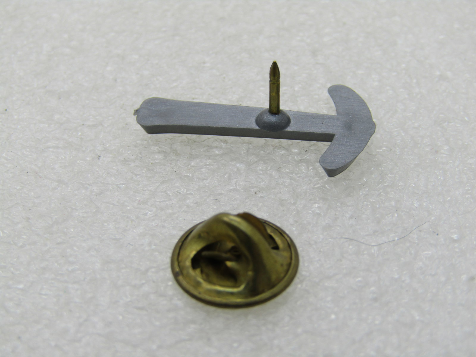 Vintage Silver Plastic Pickaxe Tie Tack - 4
