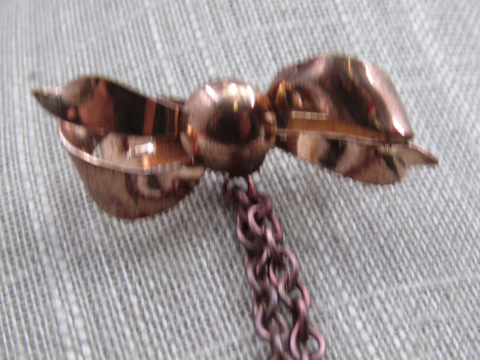 Vintage Rose Gold Bow with 6.5" Drop Chain - 2