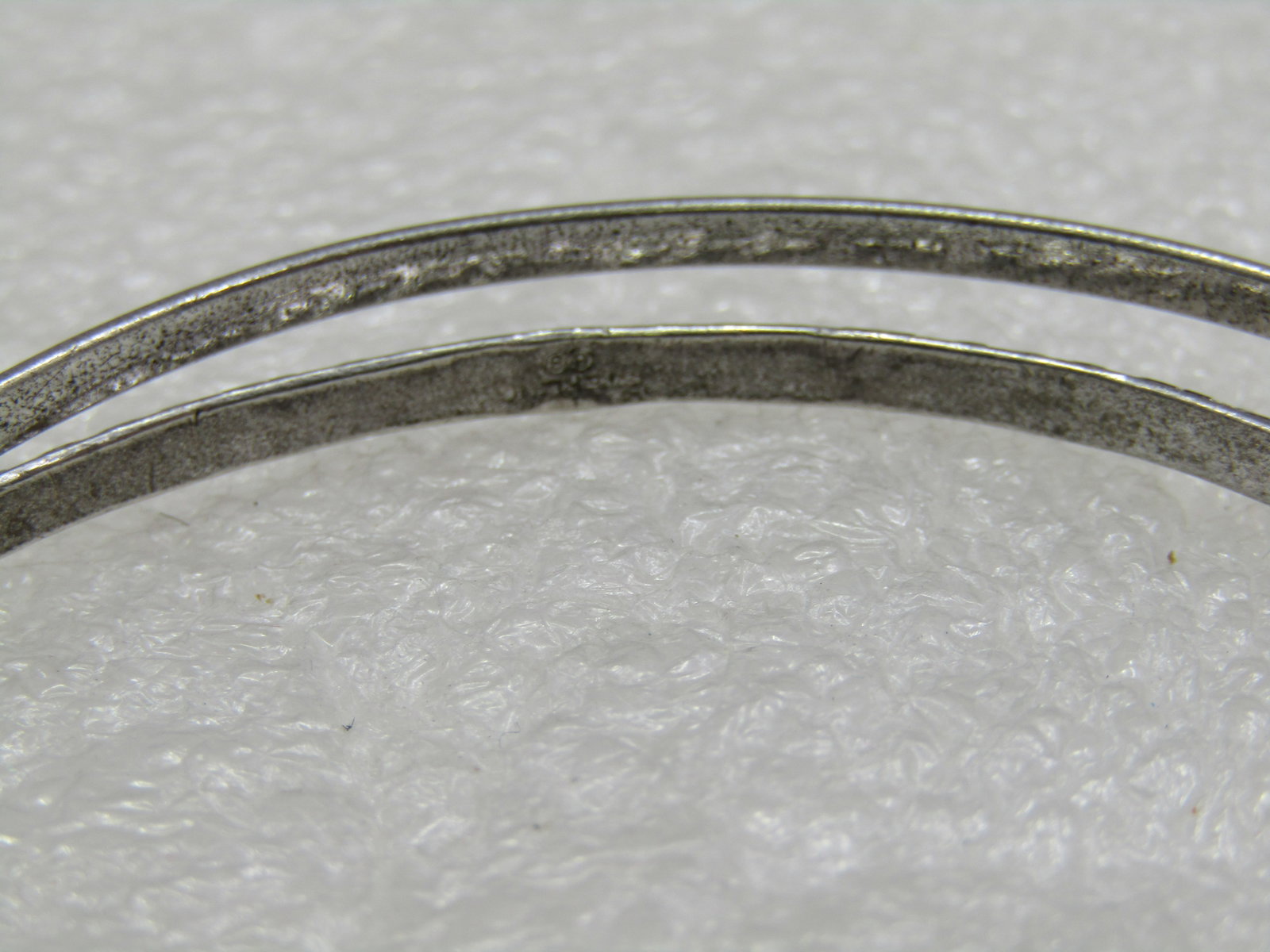 Vintage Pair of Sterling Bangle Bracelets, 7.75", Signed BB - 4