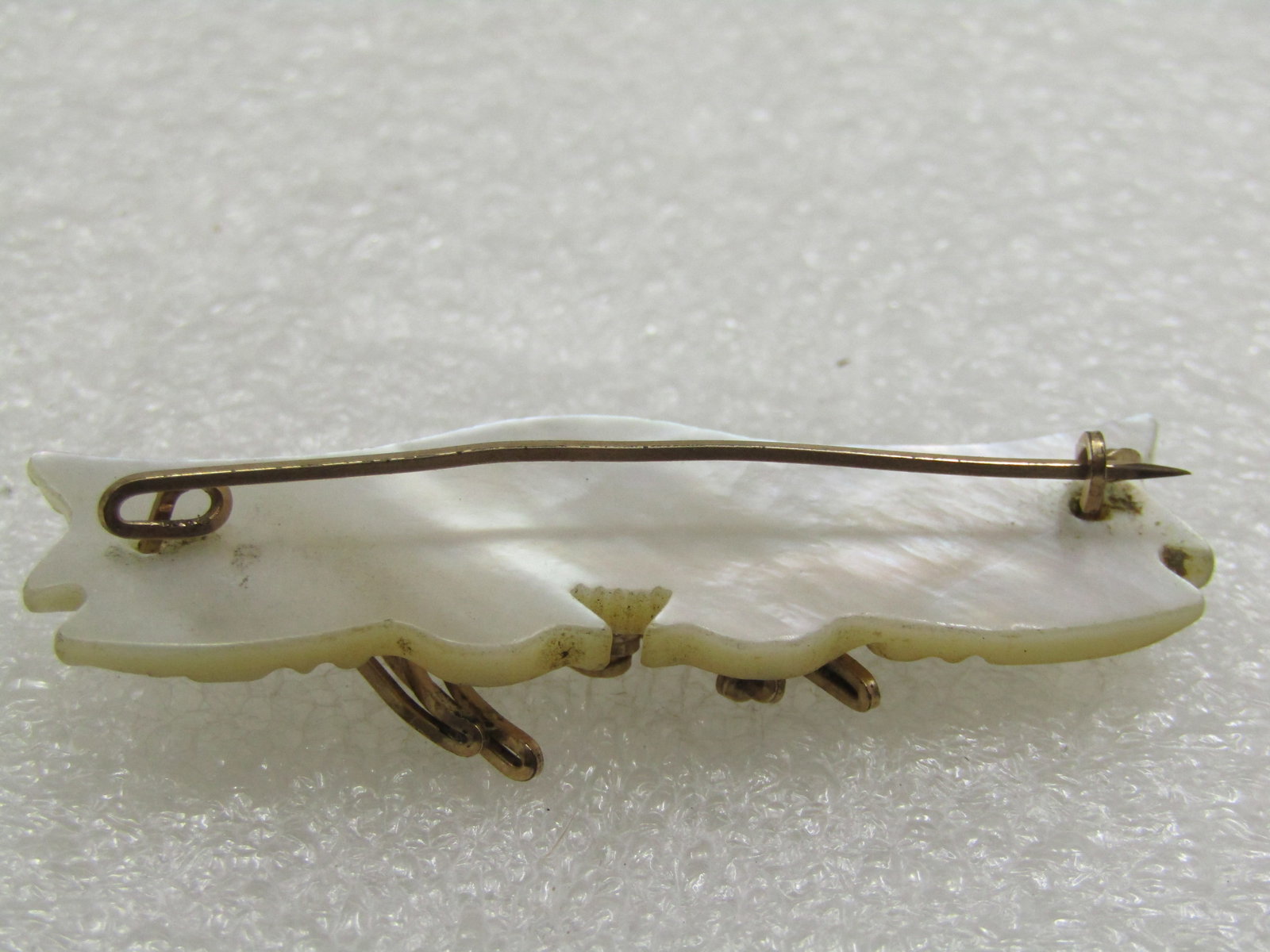 Vintage Mother-of-Pearl Doves Mother Brooch. Hand-Made - 4
