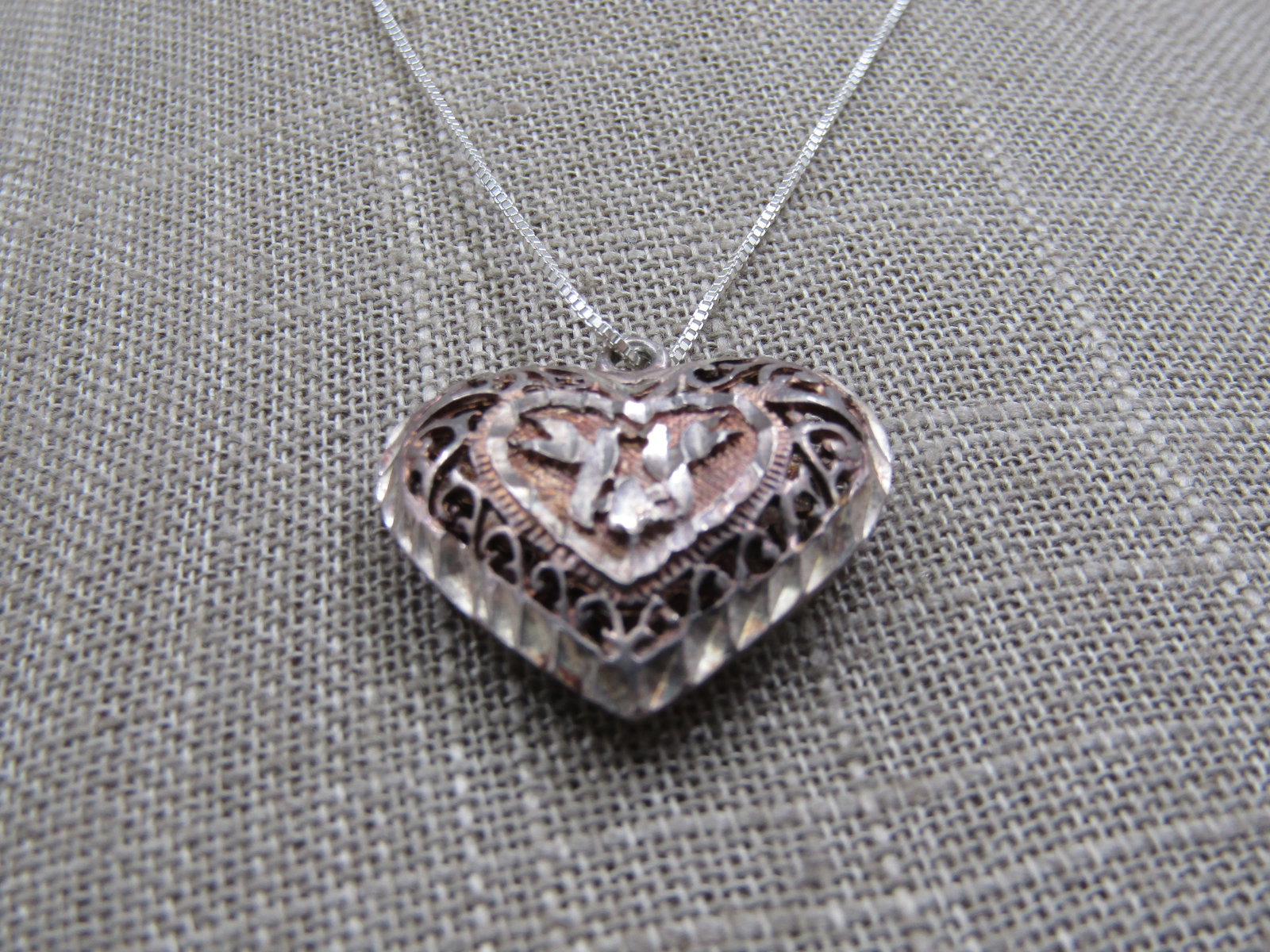 Vintage 10kt GF Triple Heart Stick Pin with Safety Cap - 2