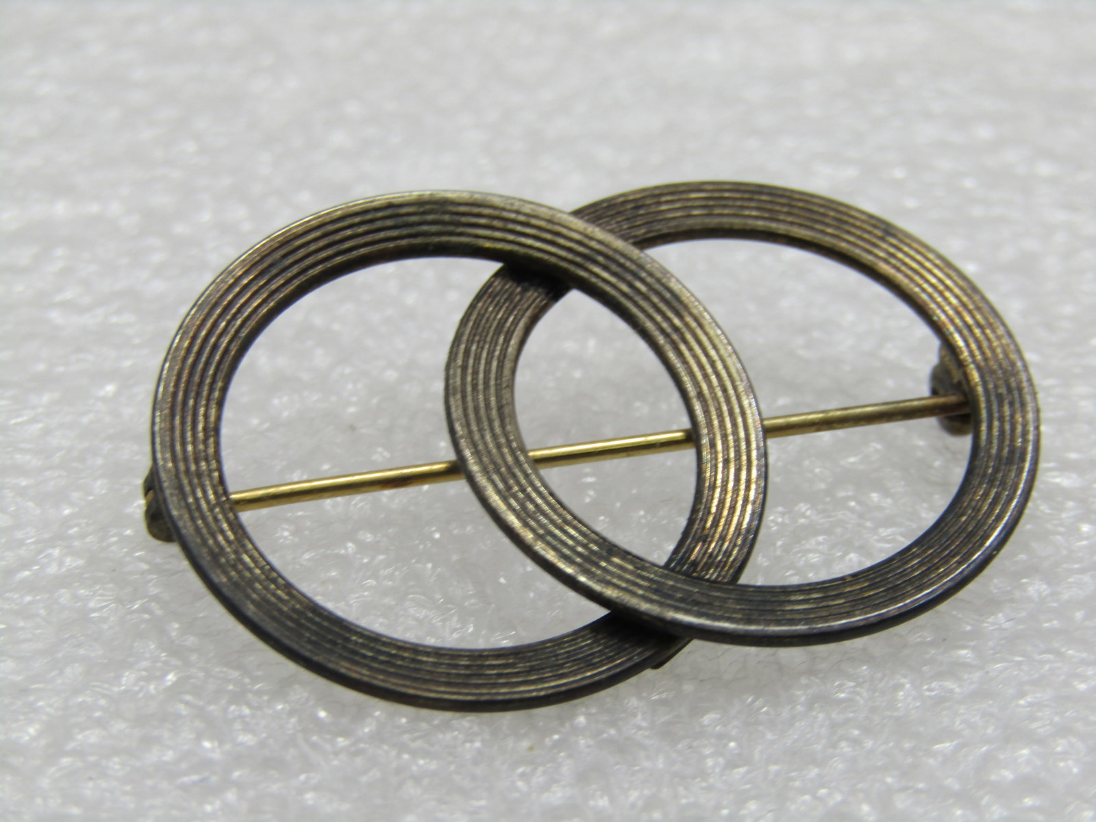 Vintage Beau Sterling Double Circle Brooch, 1940's, 1.5" - 2