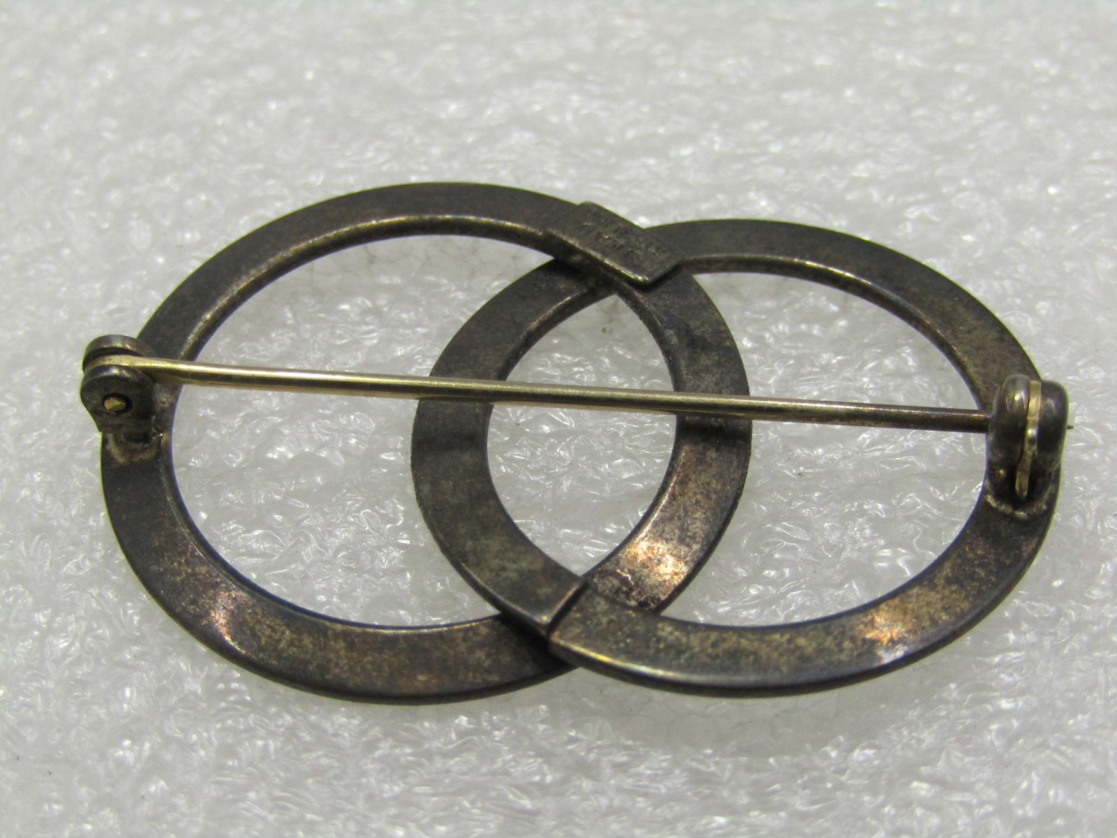 Vintage Beau Sterling Double Circle Brooch, 1940's, 1.5" - 5