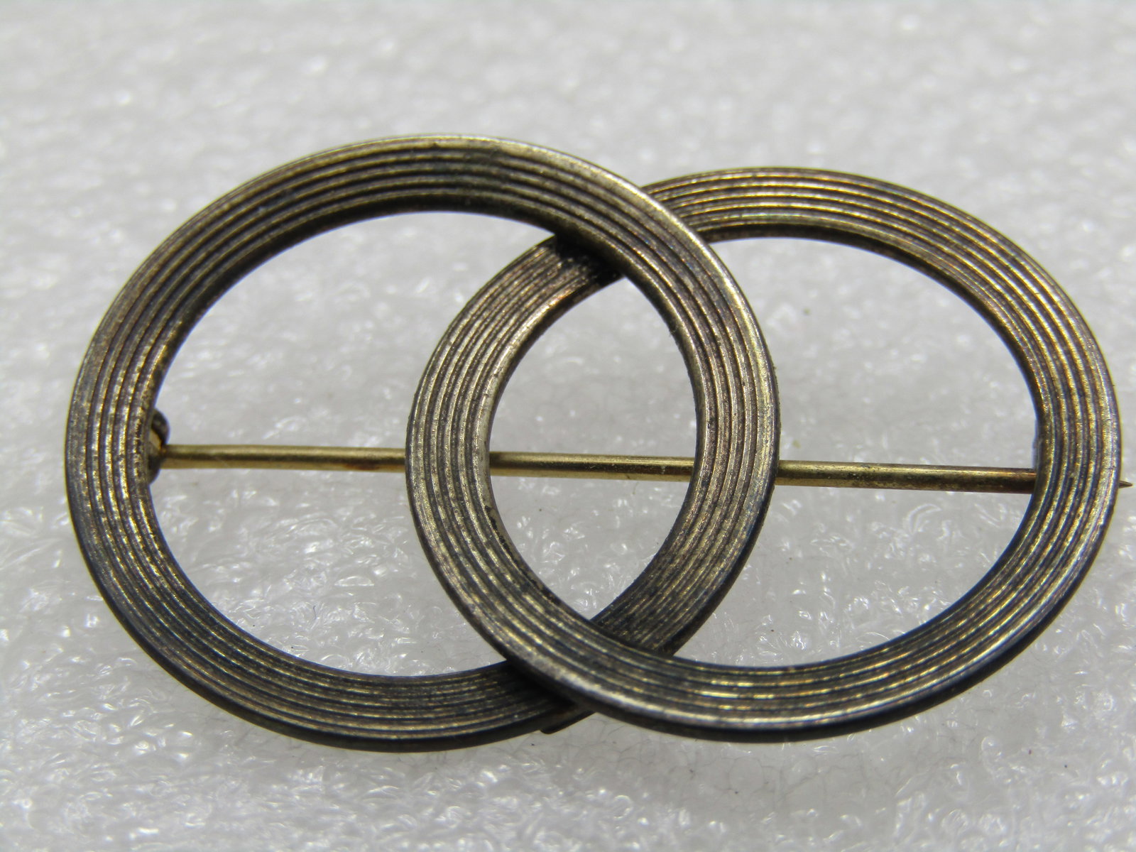 Vintage Beau Sterling Double Circle Brooch, 1940's, 1.5" - 7
