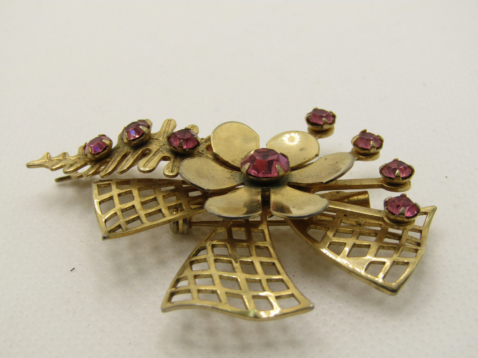 Vintage 1960's Rhinestone FlorMod Brooch, 2.25" - 4