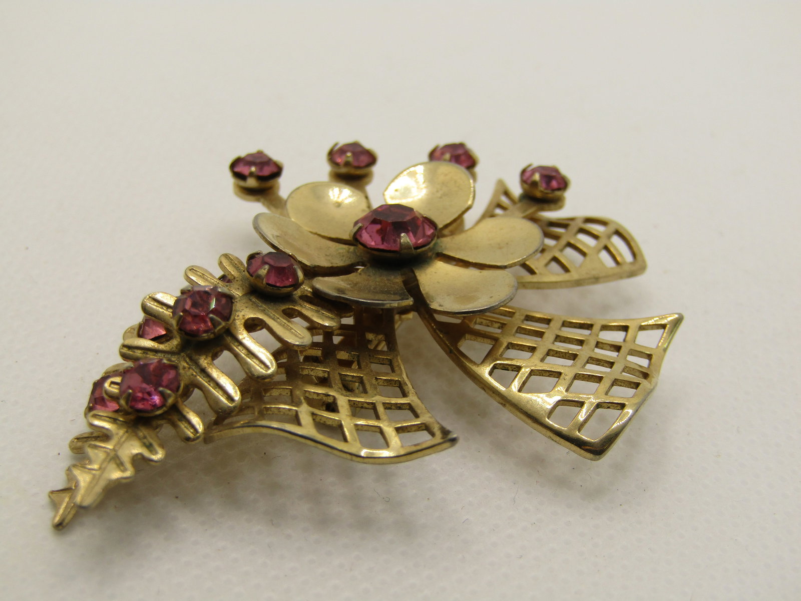Vintage 1960's Rhinestone FlorMod Brooch, 2.25" - 5
