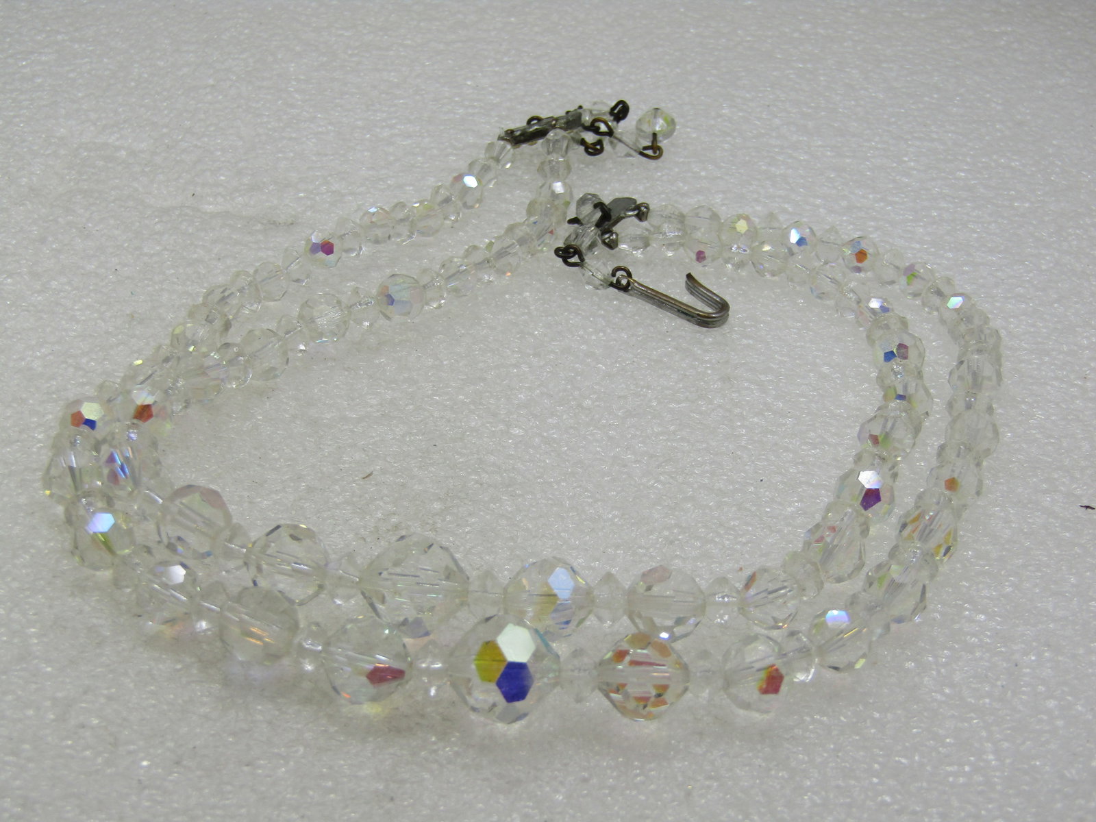Vintage Aurora Borealis Crystal Necklace, Double-Strand, 16" - 4