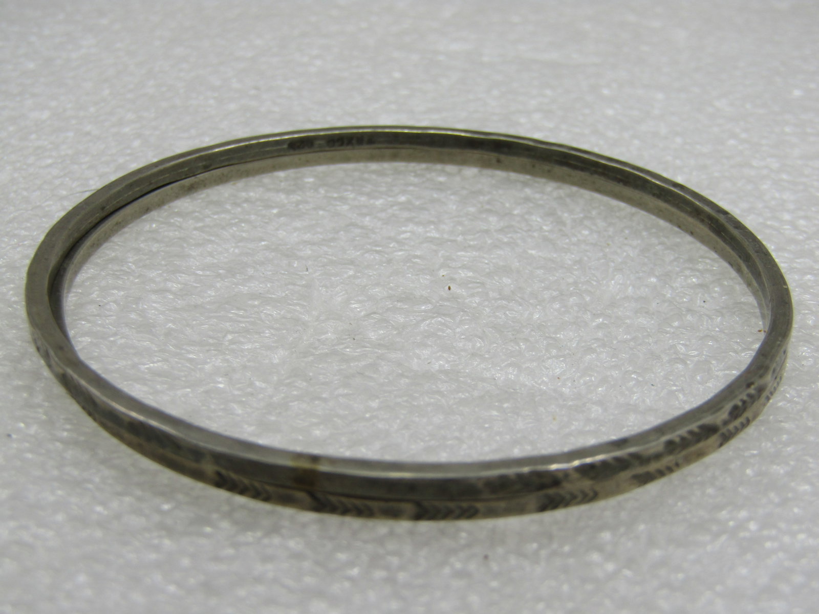 Vintage Pair Sterling Bangle Bracelets, Taxco, Mexico, 7.75" - 5
