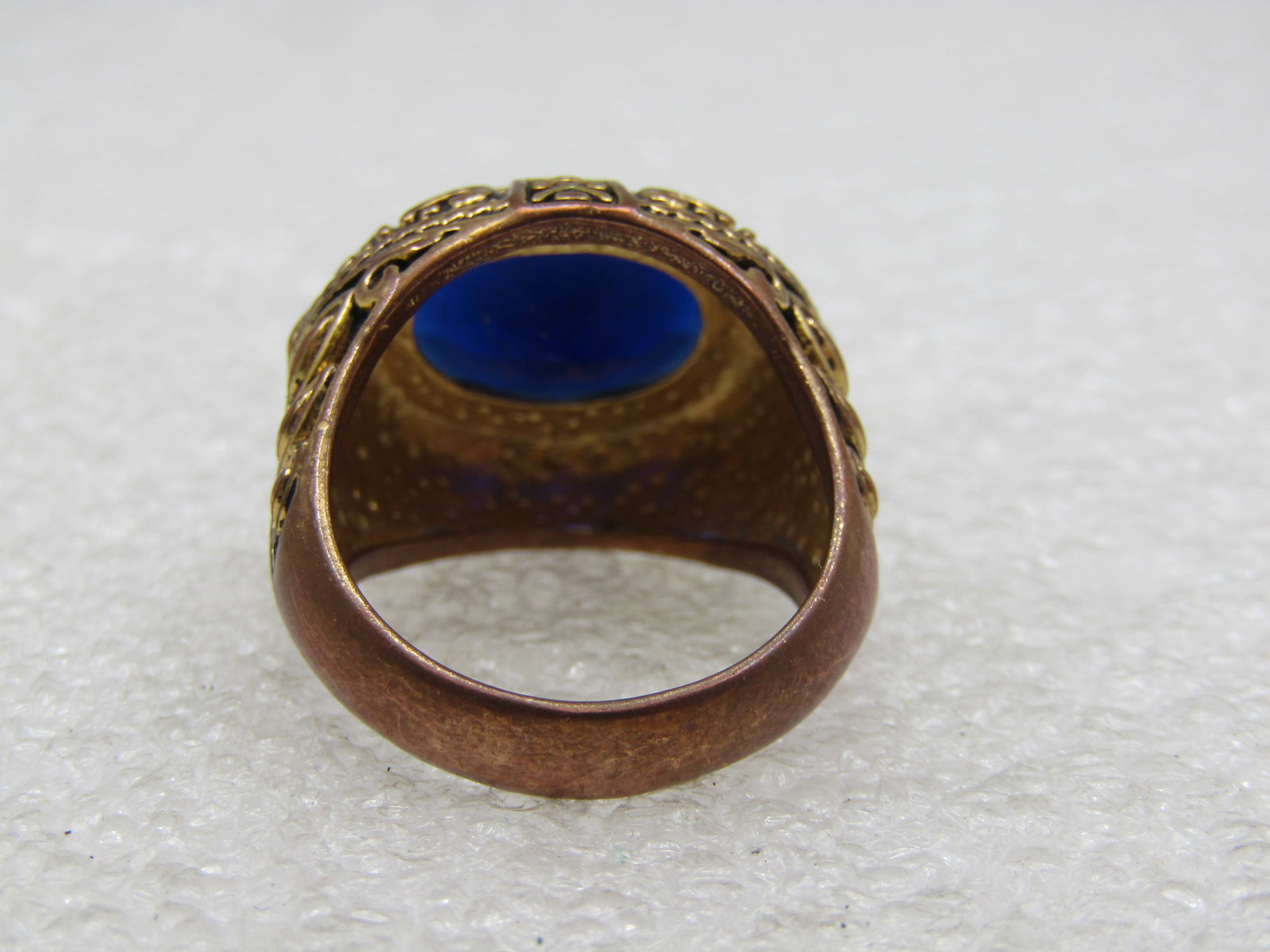 Vintage 10kt G.P. Black Statement Ring, Sz. 7.25. Two-Tone, Gothic Themed - 5