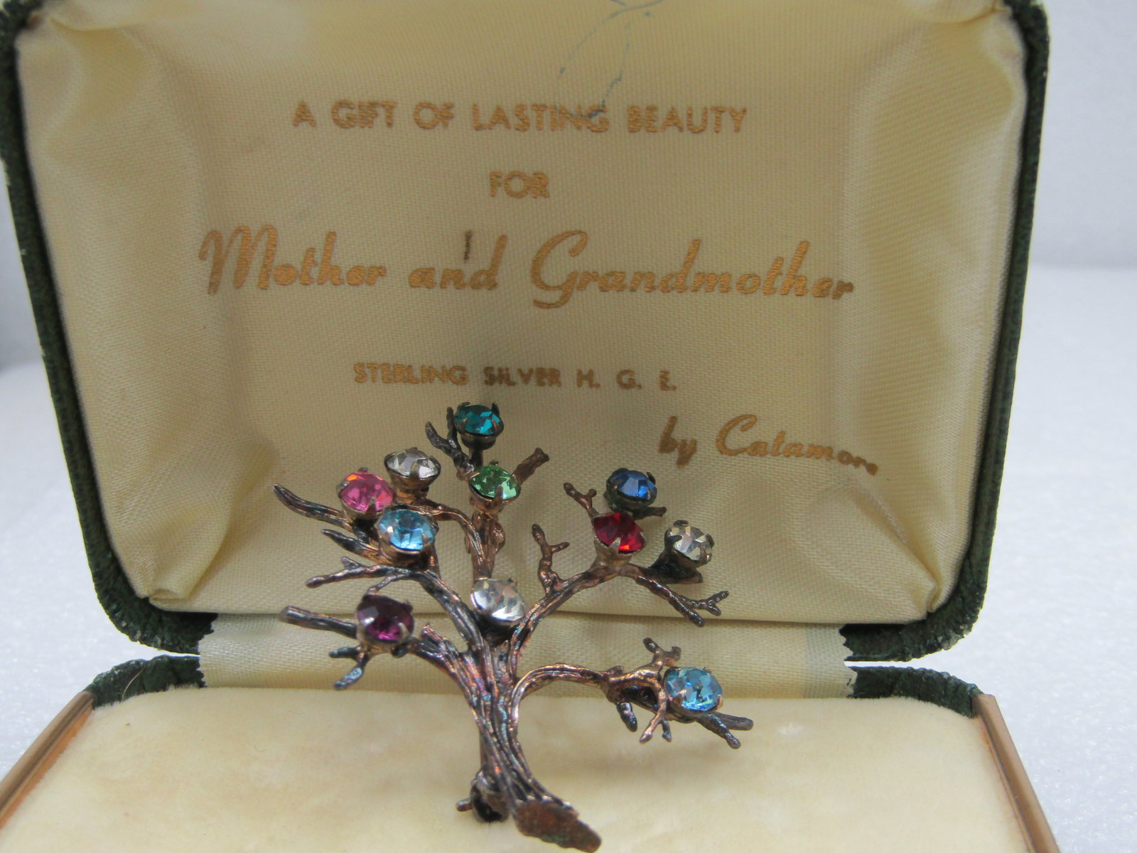 Vintage Sterling Mother's/Grandmother's Family Tree Brooch, Catamore Signed - 3