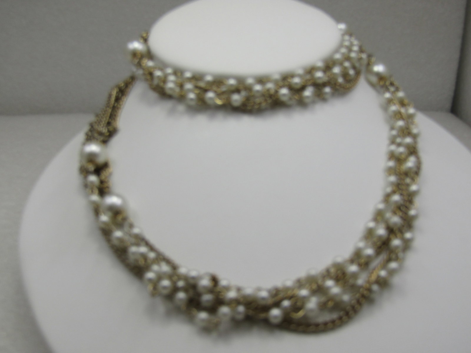 Vintage Faux Pearl Multi-Strand 56" Necklace 1960's - 2