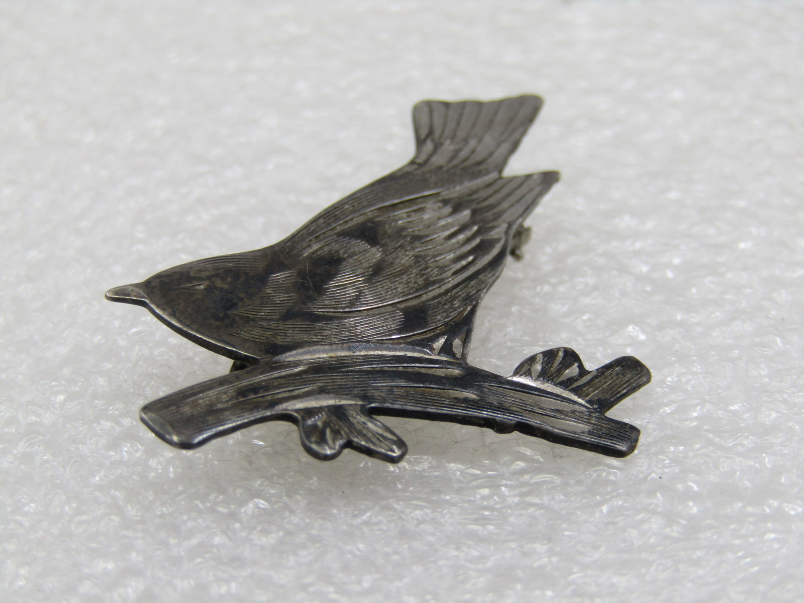 Vintage Sterling Bird on Branch Brooch, 1940's-1950's - 2