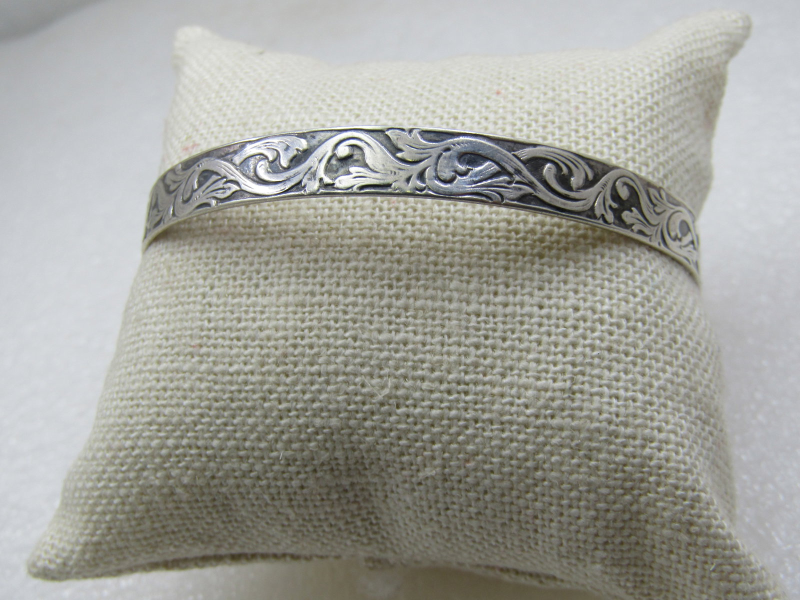Vintage 6.5mm Sterling Bracelet, 7.75" Scrolled - 2