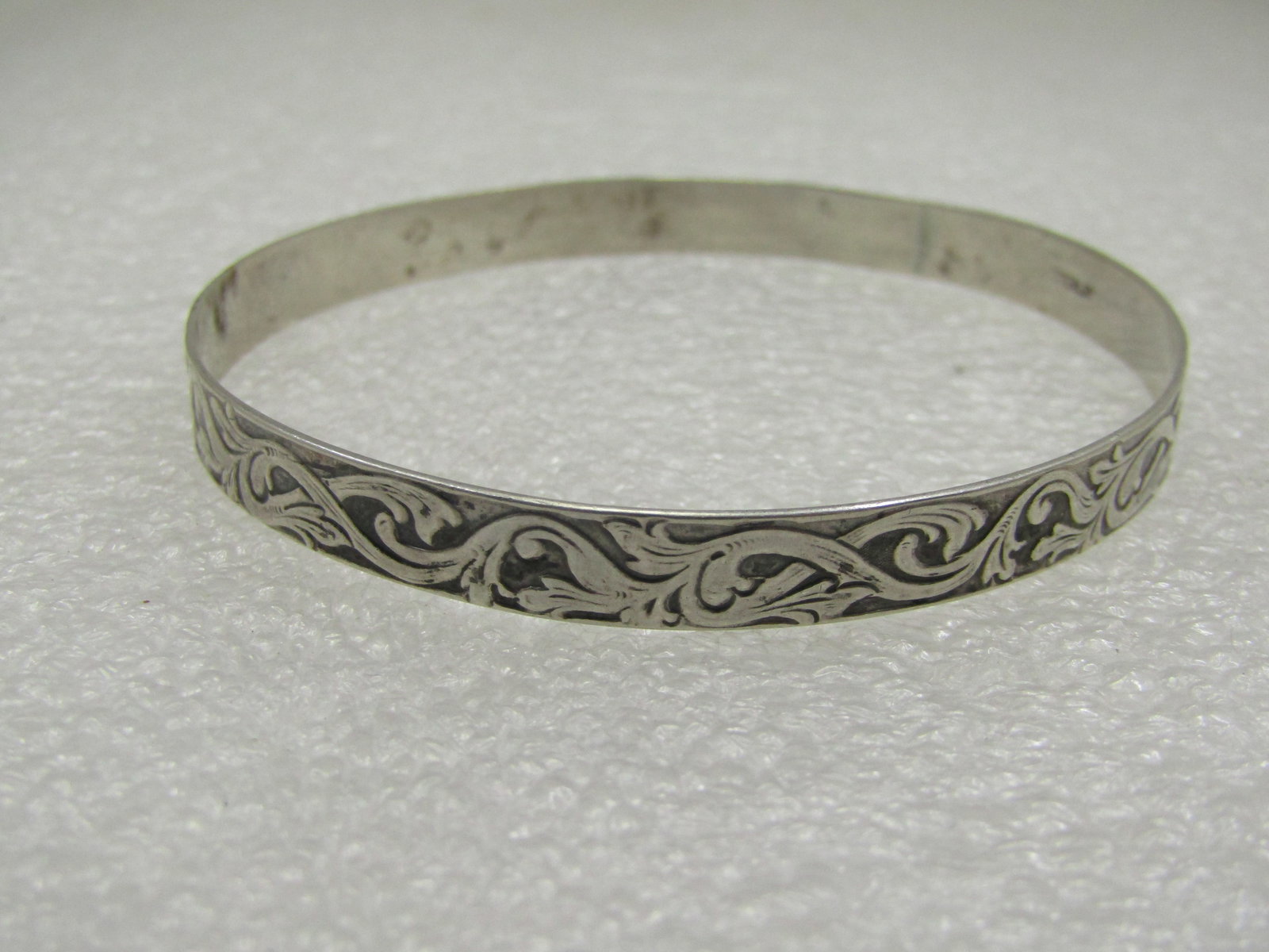 Vintage 6.5mm Sterling Bracelet, 7.75" Scrolled - 3