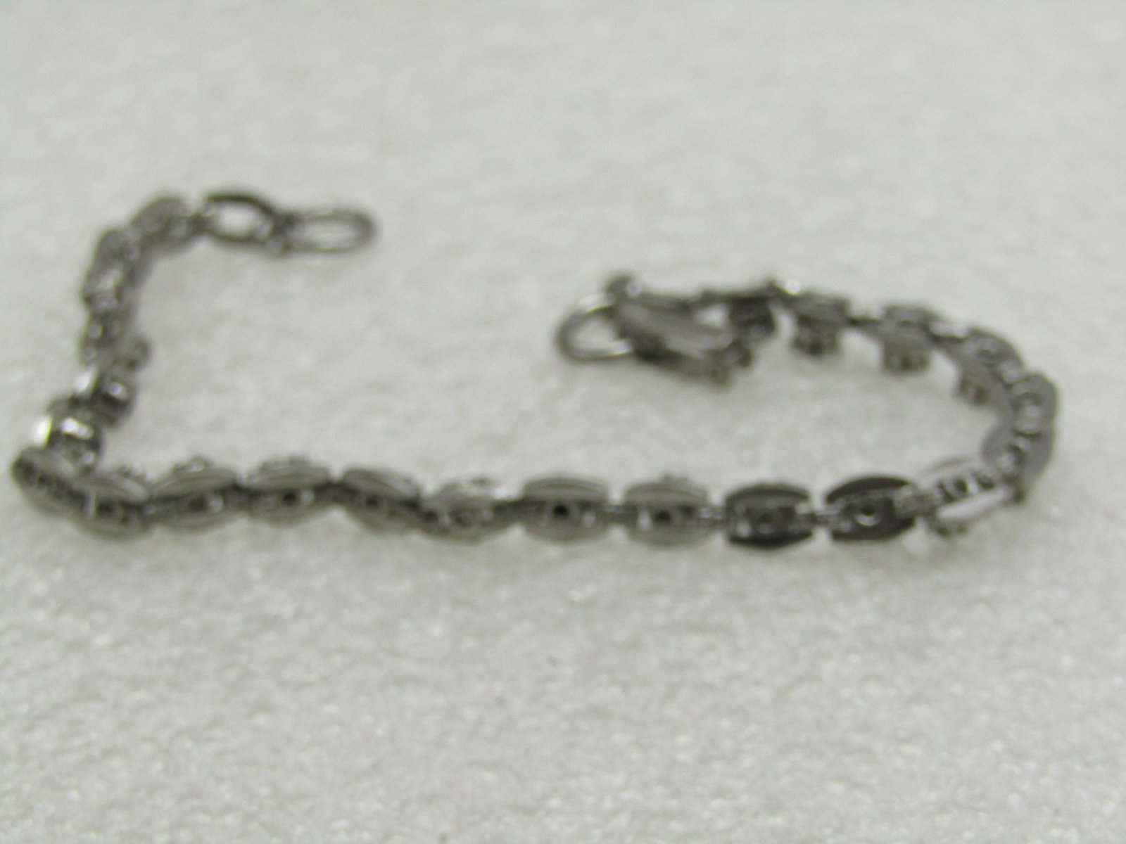 Vintage Blue Rhinestone Tennis Bracelet, 7.25", 1970's-1980's - 6