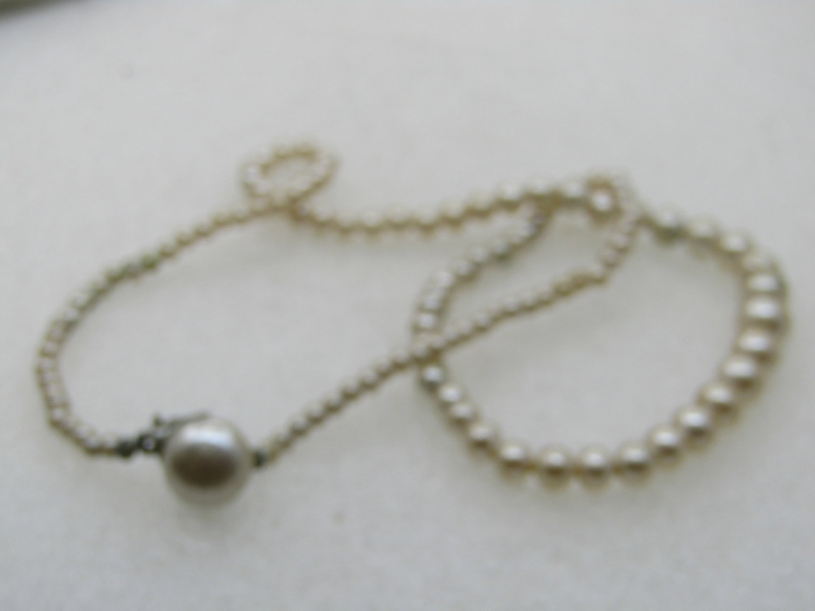 Vintage Graduated Faux Pearl Necklace, 17.5", 2.5mm-7.5mm - 7